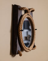 Rope Wrapped Porthole Mirror, France, 1970s