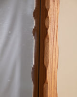 Brutalist Oak Cross Corner Frame Mirror #2, France, 1980s
