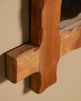 Brutalist Oak Cross Corner Frame Mirror #2, France, 1980s
