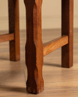 Set of 6 Brutalist Oak & Rush Dining Chairs, Belgium, 1960s