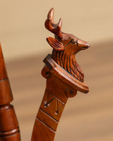 Black Forest Carved Stag Tripod Table, Germany, 19th Century