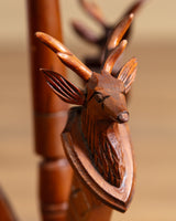 Black Forest Carved Stag Tripod Table, Germany, 19th Century