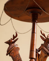 Black Forest Carved Stag Tripod Table, Germany, 19th Century
