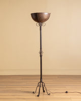 Dutch Art Deco Wrought Iron Torchiere Floor Lamp, Netherlands, 1920s