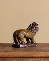 Glazed Ceramic Lion Studio Pottery Statue, American, Mid-20th Century