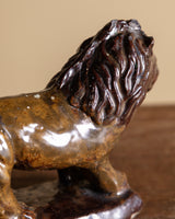 Glazed Ceramic Lion Studio Pottery Statue, American, Mid-20th Century
