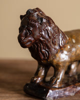 Glazed Ceramic Lion Studio Pottery Statue, American, Mid-20th Century