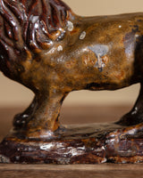 Glazed Ceramic Lion Studio Pottery Statue, American, Mid-20th Century