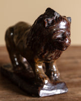 Glazed Ceramic Lion Studio Pottery Statue, American, Mid-20th Century