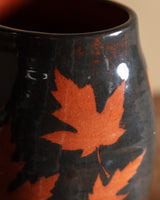 Maple Leaf Glazed Ceramic Vase, Late 20th Century