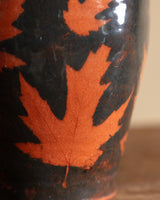 Maple Leaf Glazed Ceramic Vase, Late 20th Century