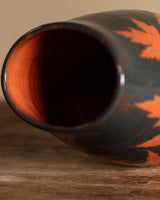 Maple Leaf Glazed Ceramic Vase, Late 20th Century