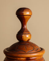 Carved Wooden Floral Jar, Mexico, 1970's
