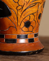 Carved Wooden Floral Jar, Mexico, 1970's