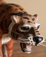 Leather Wrapped Tiger Statue, Mid-20th Century