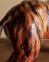 Leather Wrapped Tiger Statue, Mid-20th Century