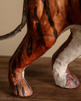 Leather Wrapped Tiger Statue, Mid-20th Century