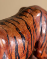 Leather Wrapped Tiger Statue, Mid-20th Century