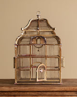 Gilt Painted Pagoda Wooden Birdcage, France, Mid-20th Century