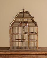 Gilt Painted Pagoda Wooden Birdcage, France, Mid-20th Century