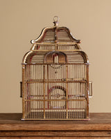 Gilt Painted Pagoda Wooden Birdcage, France, Mid-20th Century
