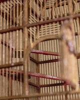Gilt Painted Pagoda Wooden Birdcage, France, Mid-20th Century