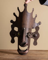 Crowned Copper Sculpture Mask, Late 20th Century