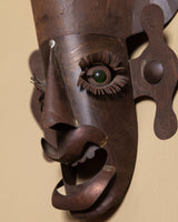 Crowned Copper Sculpture Mask, Late 20th Century