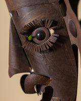 Crowned Copper Sculpture Mask, Late 20th Century