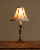 French Iron Tripod Table Lamp with Petal Bobeche, 1940's