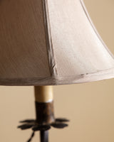 French Iron Tripod Table Lamp with Petal Bobeche, 1940's