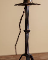 French Iron Tripod Table Lamp with Petal Bobeche, 1940's