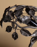 Art Nouveau Sculptural Iron Tole Table Lamp, France, 1920's