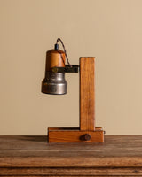 MCM Wood & Metal Desk Lamp, France, 1960's