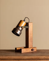 MCM Wood & Metal Desk Lamp, France, 1960's