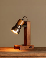 MCM Wood & Metal Desk Lamp, France, 1960's