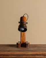 MCM Wood & Metal Desk Lamp, France, 1960's