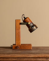 MCM Wood & Metal Desk Lamp, France, 1960's