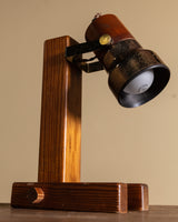MCM Wood & Metal Desk Lamp, France, 1960's