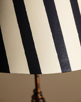 Modernist Metal Table Lamp with Painted Stripe Shade, France, 1960's