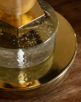 Contemporary Murano Glass & Brass Torchiere Table Lamps, Italy (2 Available)