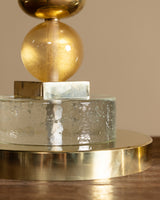 Contemporary Murano Glass & Brass Torchiere Table Lamps, Italy (2 Available)