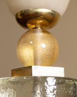 Contemporary Murano Glass & Brass Torchiere Table Lamps, Italy (2 Available)