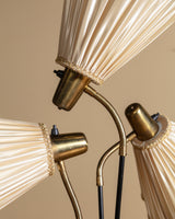 Swedish Pleated Shade Floor Lamp, Sweden, 1950s