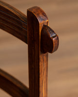 Set of 6 Brutalist Wood & Rush Gouge Carved Dining Chairs, 1960s