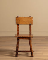 Set of 6 Brutalist Gouge Carved Dining Chairs with Plank Seats, France, 1960s