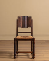 Set of 6 Art Deco Oak Dining Chairs by Charles Dudouyt, France, 1940s