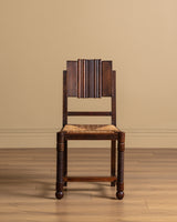 Set of 6 Art Deco Oak Dining Chairs by Charles Dudouyt, France, 1940s