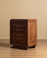 French Carved Diamond Oak Cabinet Manner of Charles Dudouyt, 1940s