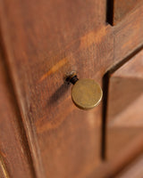 French Carved Diamond Oak Cabinet Manner of Charles Dudouyt, 1940s
